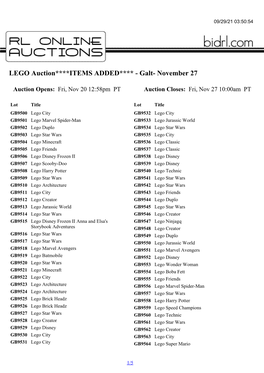 LEGO Auction****ITEMS ADDED**** - Galt- November 27