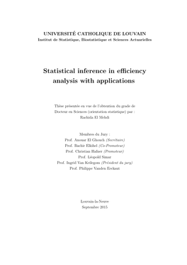 Statistical Inference in Efficiency Analysis with Applications