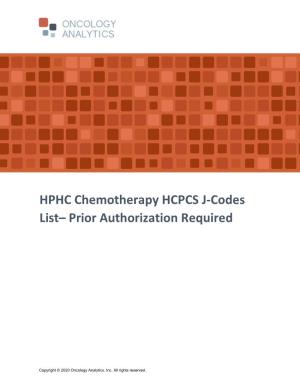 HPHC Chemotherapy HCPCS J-Codes List– Prior Authorization