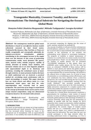 Transgender Musicality, Crossover Tonality, and Reverse Chromaticism: the Ontological Substrate for Navigating the Ocean of Global Music