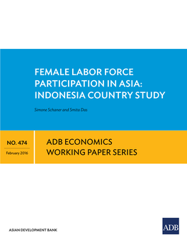 Female Labor Force Participation in Asia: Indonesia Country Study