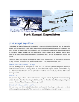 Stok Kangri Expedition Towering at an Impressive 6153 M, Stok Kangri Is a Serious Challenge