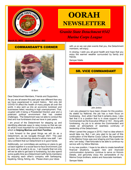 Oorah – Granite State Marines March 2021 Newsletter