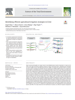 Identifying Efficient Agricultural Irrigation Strategies in Crete