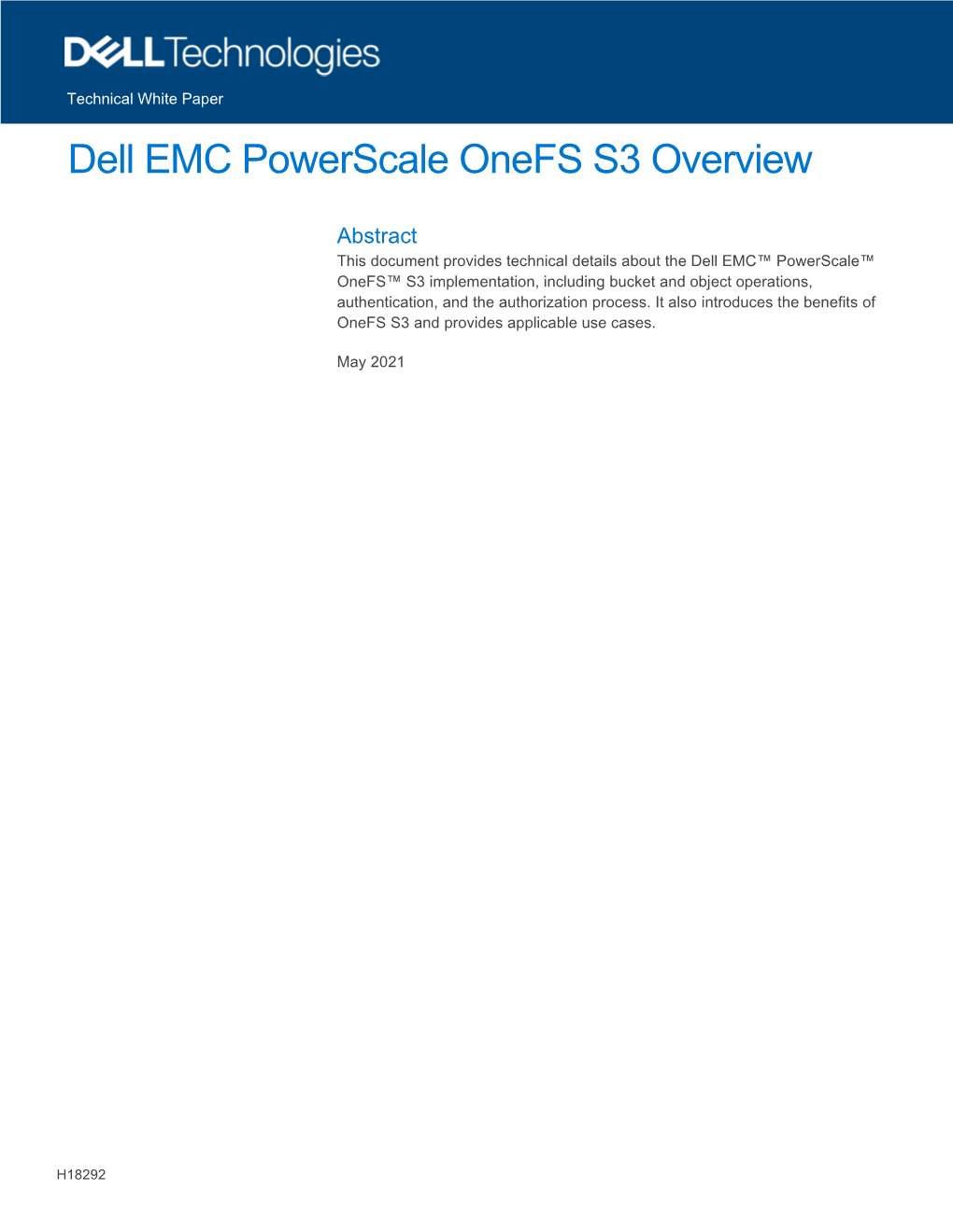 Dell EMC Powerscale Onefs S3 Overview