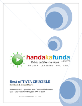 Best of TATA CRUCIBLE Ravi Handa & Avinash Maurya
