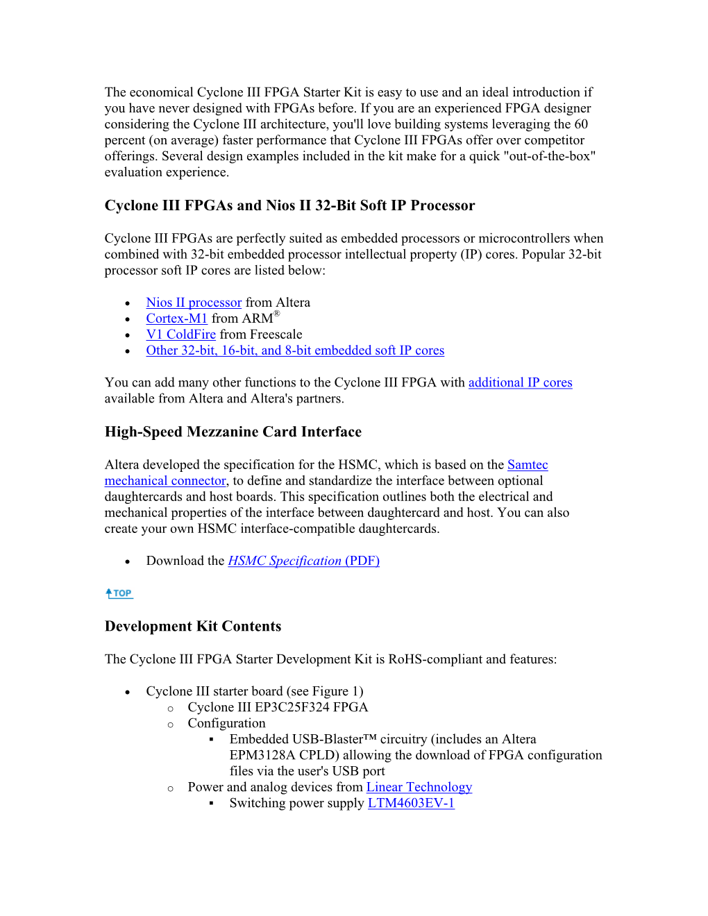 Cyclone III Fpgas and Nios II 32-Bit Soft IP Processor High-Speed