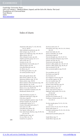 Index of Chants