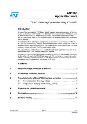 TRIAC Overvoltage Protection Using a Transil™