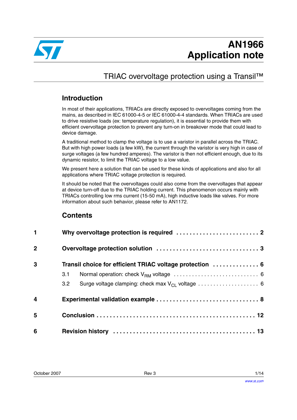 TRIAC Overvoltage Protection Using a Transil™ DocsLib