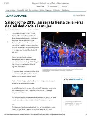 Salsódromo 2018: Así Será La Esta De La Feria De Cali Dedicada a La Mujer