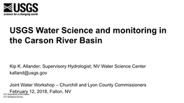 Carson River Water Science