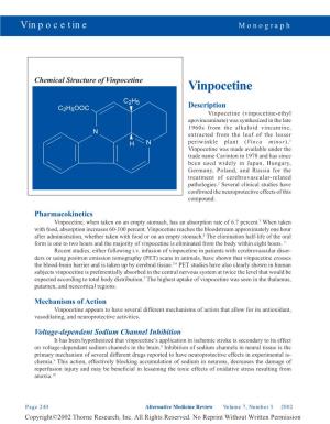 Vinpocetine Monograph
