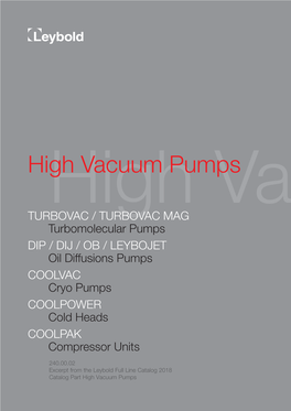 High Vacuum Pumps