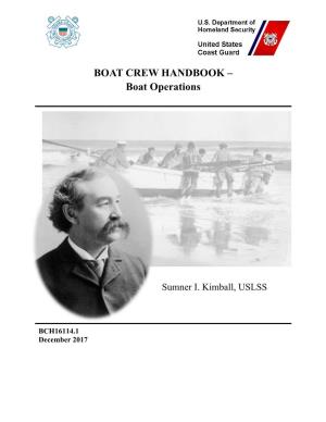 BOAT CREW HANDBOOK – Boat Operations