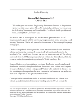 Countrymark Cooperative LLC CAB CS 08.2 Purdue University