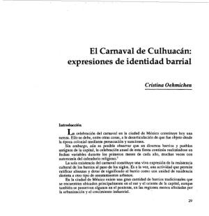 El. Carnaval De Culhuacán: Expresiones De Identidad Bamal