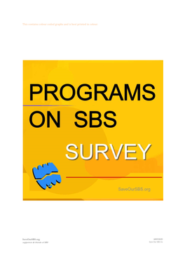 Programs on SBS Survey 2018
