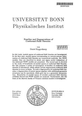 UNIVERSITДT BONN Physikalisches Institut