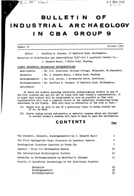 Bulletin of Industrial Arc Haeology I N Cb a Group 9