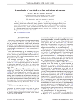 Renormalization of Generalized Vector Field Models in Curved Spacetime