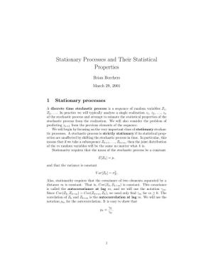 Stationary Processes and Their Statistical Properties