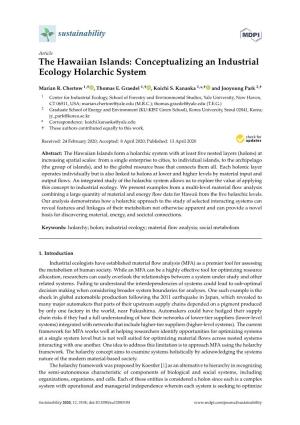 The Hawaiian Islands: Conceptualizing an Industrial Ecology Holarchic System