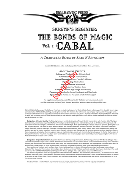 Skreyn's Register: the Bonds of Magic, Vol. 1
