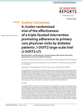 Author Correction: a Cluster-Randomized Trial of The