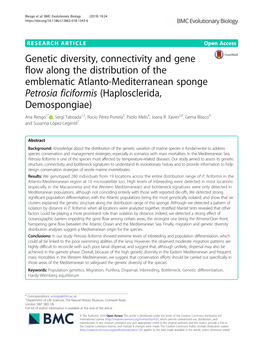 Genetic Diversity, Connectivity and Gene Flow Along the Distribution Of