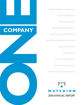 Materion Annual Report 2010