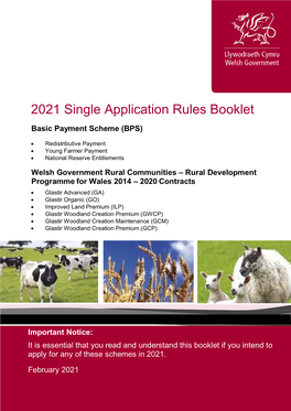 2021 Single Application Rules Booklet