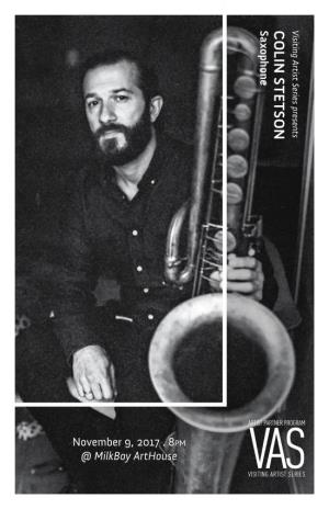 COLIN STETSON PROGRAM Saxophone
