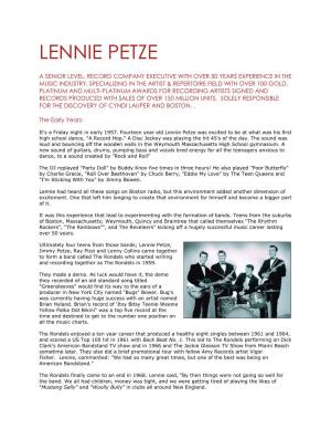 Lennie Petze Profile