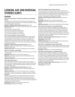 Lesbian, Gay and Bisexual Studies (LGBT) 1