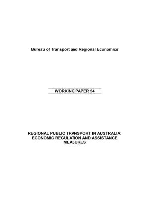 Working Paper 54 – Regional Public Transport in Australia