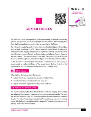 Armed Forces Module - II Structure and Role of the Forces