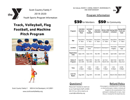 Track, Volleyball, Flag Football, and Machine Pitch Program