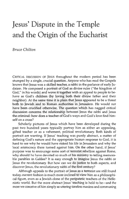 Jesus' Dispute in the Temple and the Origin of the Eucharist