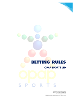 Betting Rules