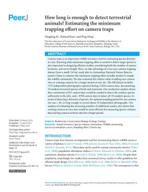 Estimating the Minimum Trapping Effort on Camera Traps