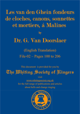 Les Van Den Ghein Fondeurs De Cloches, Canons, Sonnettes Et Mortiers, À Malines by Dr