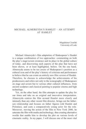 Michael Almereyda's Hamlet – an Attempt at Hamlet