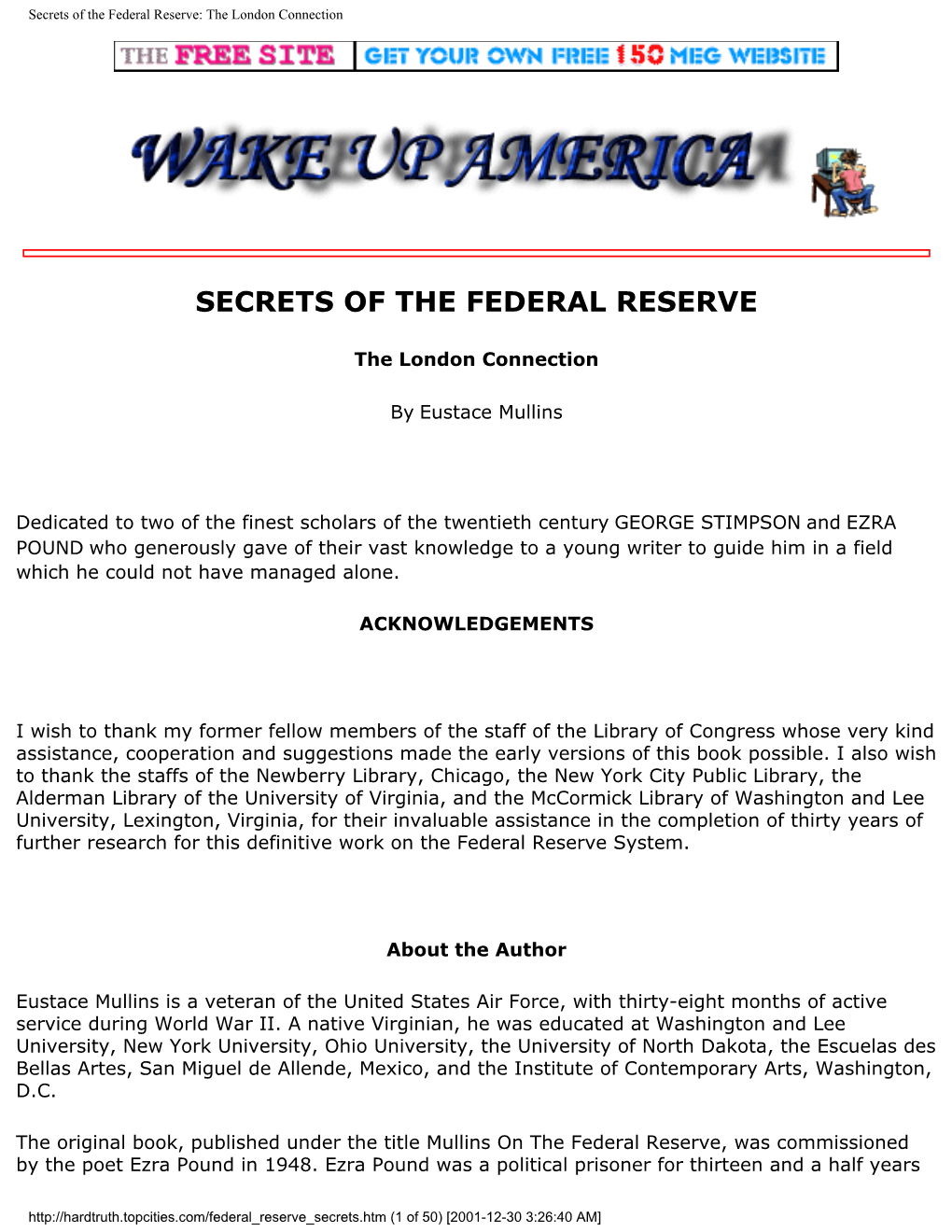 Secrets of the Federal Reserve: the London Connection