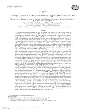 Chapter 3 Geologic Overview of the Escondida Porphyry Copper District, Northern Chile
