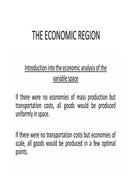The Economic Region