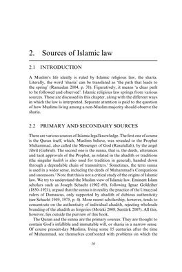 2. Sources of Islamic Law