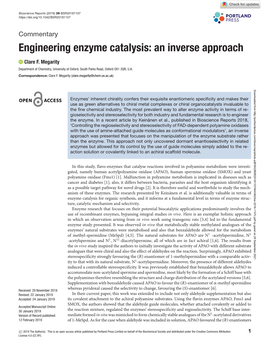 Engineering Enzyme Catalysis: an Inverse Approach