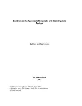 An Appraisal of Linguistic and Sociolinguistic Factors