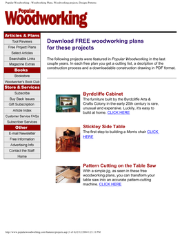 Popular Woodworking - Woodworking Plans, Woodworking Projects, Designs Patterns